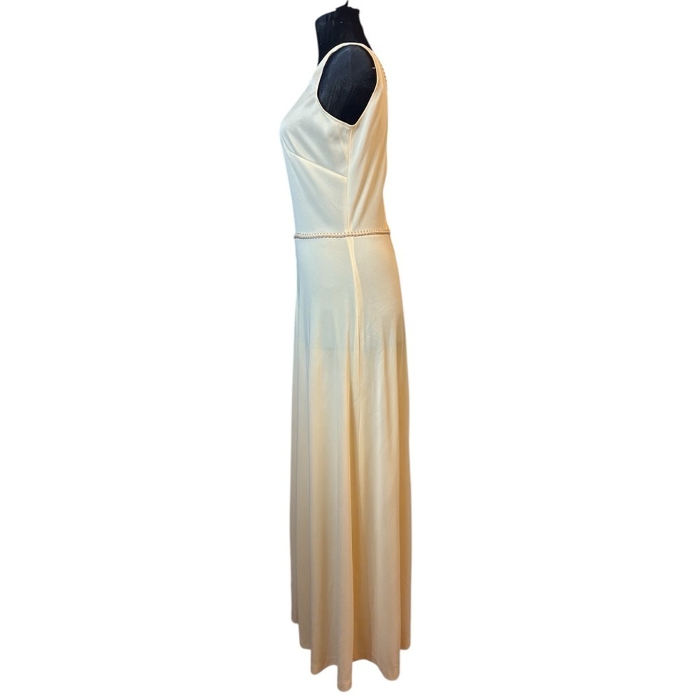 Vintage 70’s Cream Cleopatra Union Made Long Sleeveless Dress - Picture 7 of 16
